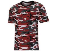 Camiseta MFH US Streetstyle Hombre Militar Ejército Rutina De Ejercicio Red Camo