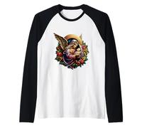 Camiseta Mi superhéroe es Jesús, fe Amor Dios Camisa Camiseta Manga Raglan