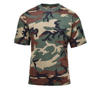 Camiseta militar MFH US manga corta Woodland camuflaje camiseta interior