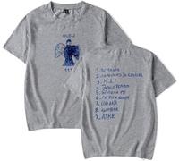 Camiseta Milo J Merch Milo J 111 Album para mujer y hombre con cuello redondo de manga corta estilo retro, gris, S