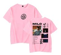 Camiseta Milo J Milo J 166 Album para mujer y hombre con cuello redondo de manga corta estilo retro, rosa, XXS