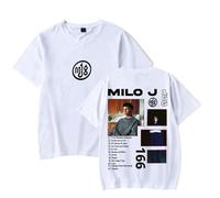 Camiseta Milo J Milo J 166 Album para mujer y hombre con cuello redondo de manga corta estilo retro, blanco, XS