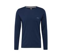 BOSS Camiseta de manga larga de algodón elástico con logo bordado - StyleMix&Match LS-Shirt R, 50515390 Azul oscuro S