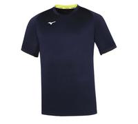 Mizuno Core Short Sleeve tee para Hombre Color Navy/Yellow Fluo Talla S