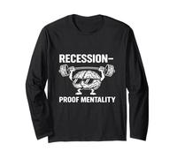 Camiseta Motivacional de recesión Libertad financiera Grind Mentality Manga Larga