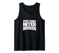 Camiseta Motivacional Spirit Raised Never Broken Strong Mindset. Camiseta sin Mangas