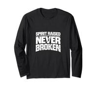 Camiseta Motivacional Spirit Raised Never Broken Strong Mindset. Manga Larga