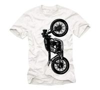 Camiseta Moto CB 500 - Cafe Racer T-Shirt Manga Corta Hombre - Regalos Originales Blanco S