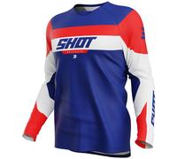 Camiseta motocross infantil Shot Draw League azul-rojo 10/11