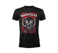 Camiseta Motorhead Arte Variada. Camiseta Rock Oficial Negra. Banda de Heavy Metal. Algodón. Unisex. Adulto Niño., Negro , L