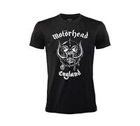 Camiseta Motorhead England Offizielles Rock Camiseta Schwarz Band Heavy Metal Baumwolle Unisex Erwachsene Jungen, Schwarz, Negro, M