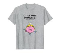 Camiseta Mr. Men Little Miss Princess Camiseta, Hombre, Gris Jaspeado, 4XL