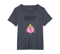 Camiseta Mr. Men Little Miss Princess Camiseta, Mujer Tallas Grandes, Azul Jaspeado, 1XL Grande