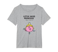 Camiseta Mr. Men Little Miss Princess Camiseta, Mujer Tallas Grandes, Gris Jaspeado, 1XL Grande