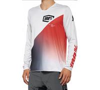 Camiseta MTB 100% R-CORE X GRIS ROJO De Manga Larga