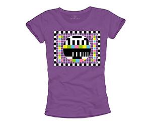 Camiseta Mujer con la Imagen de Prueba - Funny Basica Manga Corta Theory - Morado M