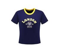 Camiseta Mujer Corta Ajuste Ceñido Estampado Temático Londres Estilo Urbano Moderno Tejido Ligero Transpirable Informal para Diario Salidas Y Tiempo Libre Verano Prenda Juvenil Favorecedora
