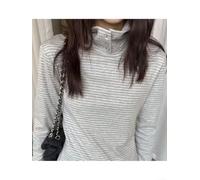 Camiseta Mujer Cuello Alto Manga Larga Poliéster | Tejido poliéster para suave, cuello alto protector, manga larga ajustada, ideal invierno, uso diario
