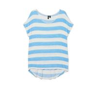 Camiseta Mujer Cuello Redondo Rayas Manga Corta