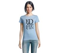 Camiseta Mujer Led Zeppelin, Rock,Gupo, música, Conciertos (M, Azul Hielo)