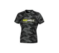 Camiseta Mujer Macna Dazzle Rideaholic Negro/Gris/Amarillo FlúorS Negro,Gris,Amarillo Flúor