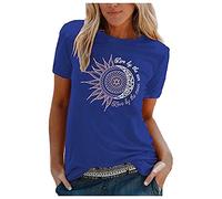 Camiseta Mujer Manga Corta Casual Suelto Verano Estampado Basica Blusa Cuello Redondo T-Shirts Tops Fit Oferta Moderna Deportes Ropa Interior Blusas y Camisas Tallas Grandes Camisa Tee Shirts Basica