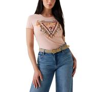 Camiseta Mujer Manga Corta GUESS Triángulo Flores Camiseta Pal 423610
