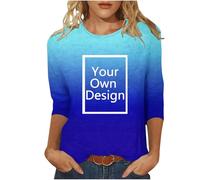 Camiseta Mujer Personalizada Camisa Personalizar Delante y Detras - Regalos Personalizados Tus Fotos y Textos A Todo Manga Corta Fiesta Tops Navidad Uniformes Sociedades