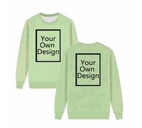 Camiseta Mujer Personalizada Jersey Sudaderas para Personalizar 2 Caras Delante y Detras - Regalos Personalizados Tus Fotos y Textos A Todo Color Serigrafía Manga Larga Tops Navidad Halloween