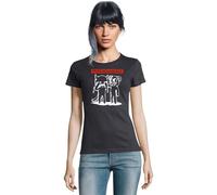 Camiseta Mujer Radio HeadAlgodón 100%, Manga Corta, Cuello Redondo, Estilo Musical Grupo Rock (FR/ES, Letras, S, Regular, Regular, Gris Plomo)