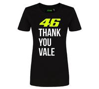 Valentino Rossi Camisetas Thank You Vale,Mujer,M,Negro
