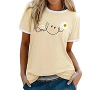 Camiseta Mujer Verano, Camiseta Básica Mujer Top Informal Manga Corta con Estampado Gráfico Y Diseño Colorido para Uso Diario