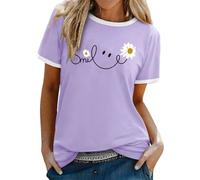 Camiseta Mujer Verano, Camiseta Básica Mujer Top Informal Manga Corta con Estampado Gráfico Y Diseño Colorido para Uso Diario