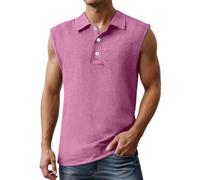 Camiseta muscular para hombre con botones y cuello en V, camiseta interior sin mangas, camiseta interior vintage Henley, camiseta de tirantes para culturismo, transpirable, camiseta funcional