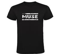 Camiseta Muse Logotipo Negra Hombre 100% Algodón Tallas S M L XL XXL Mangas Cortas T-Shirt (S)