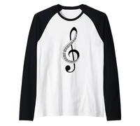 Camiseta Music Note Clef Bass Treble Clef Shirt Music para Hombre y Mujer Camiseta Manga Raglan
