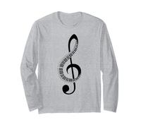Camiseta Music Note Clef Bass Treble Clef Shirt Music para Hombre y Mujer Manga Larga