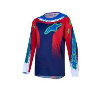 Camiseta MX Alpinestars Fluid Drag Joven Azul/Navy/Rojo Fuego/BlancoL Azul,Navy,Rojo Fuego,Blanco