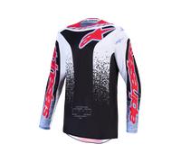 Alpinestars Fluid Drag Maillot de motocross, Negro/Blanco/Rojo/Azul, Talla 2XL