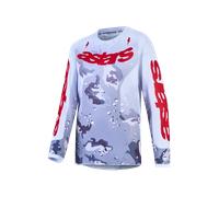 Camiseta MX Alpinestars Fluid Lone Joven Gris Camuflaje/Blanco/Rojo FuegoL Gris Camuflaje,Blanco,Rojo Fuego