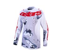 Camiseta MX Alpinestars Racer Air Lone Gris Camuflaje/Blanco/Rojo FuegoXXL Gris Camuflaje,Blanco,Rojo Fuego