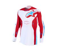 Camiseta MX Alpinestars Racer Hunt Blanco/Rojo Fuego/Azul UCLAS Blanco,Rojo Fuego,Azul UCLA