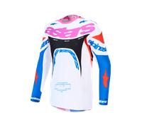 Camiseta MX Alpinestars Supertech Dyna Blanco/Blithe/Azul/Negro/PúrpuraL Blanco,Blithe,Azul,Negro,Púrpura