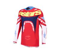Camiseta MX Alpinestars Supertech Dyna Rojo Fuego/Blanco/Azul MarinoM Rojo Fuego,Blanco,Azul Marino