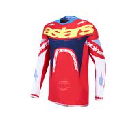 Camiseta MX Alpinestars Supertech Dyna Rojo Fuego/Blanco/Azul MarinoXXL Rojo Fuego,Blanco,Azul Marino