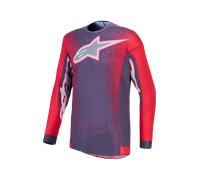 Camiseta MX Alpinestars Supertech Hiten AFD Graystone/Rojo Flúor/Lila ClaroS Graystone,Rojo Flúor,Lila Claro
