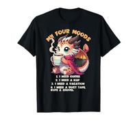 Camiseta My Four Moods Dragon I Need Coffee I Need A Nap Camiseta