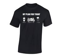 Camiseta: My Plan for Today: Moto/Motero - Biker/Trabajo / / T-Shirt Unisex/Trabajo/Motocicleta/Tuning/Carrera/Regalo para Motero (L)