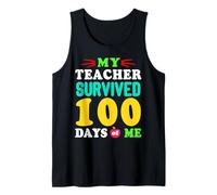 Camiseta My Teacher Survived 100 Days of Me 100 School Days Camiseta sin Mangas