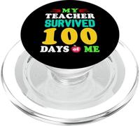 Camiseta My Teacher Survived 100 Days of Me 100 School Days PopSockets PopGrip para MagSafe